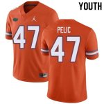 Youth Florida Gators #47 Justin Pelic NCAA Jordan Brand Orange Authentic Stitched College Football Jersey NWL6462QF